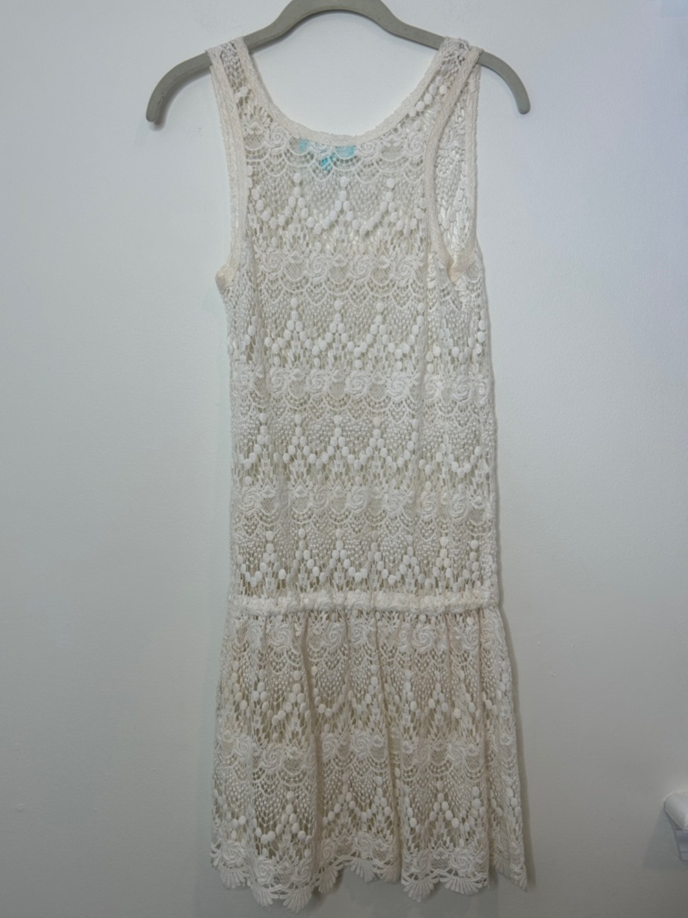 Melissa Odabash Ivory Crochet Mini Dress Swim Coverup Size Small - Picture 2 of 8